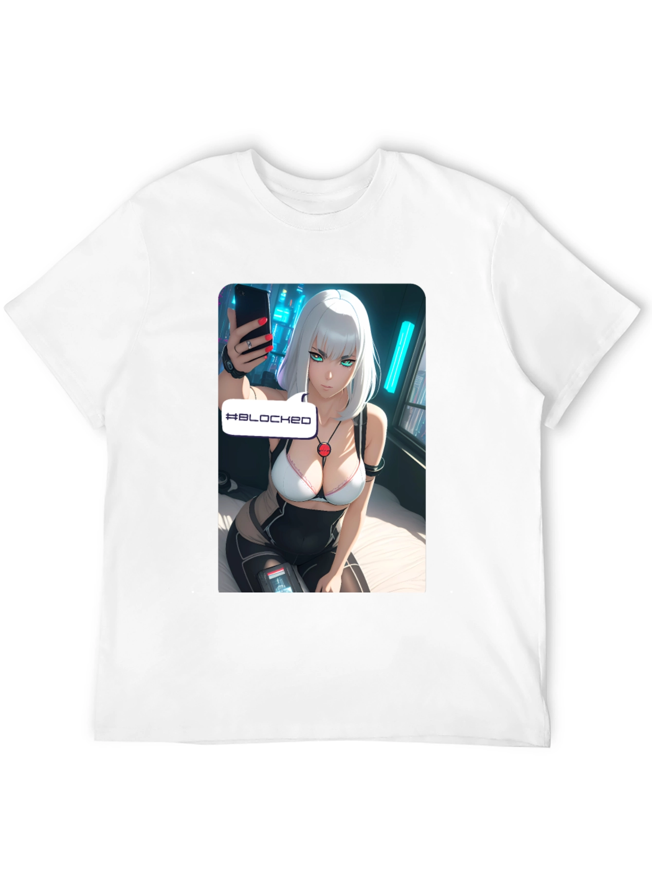 Anime-Inspired Black Graphic Tee