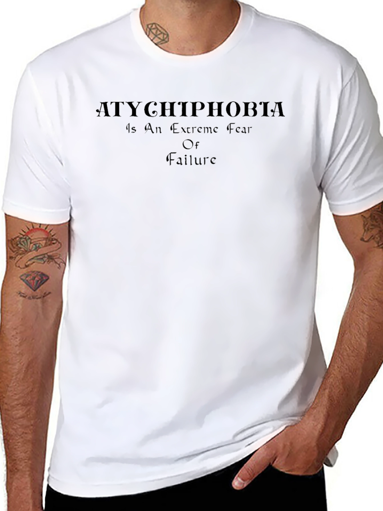 Atychiphobia Fear of Failure Black T-Shirt