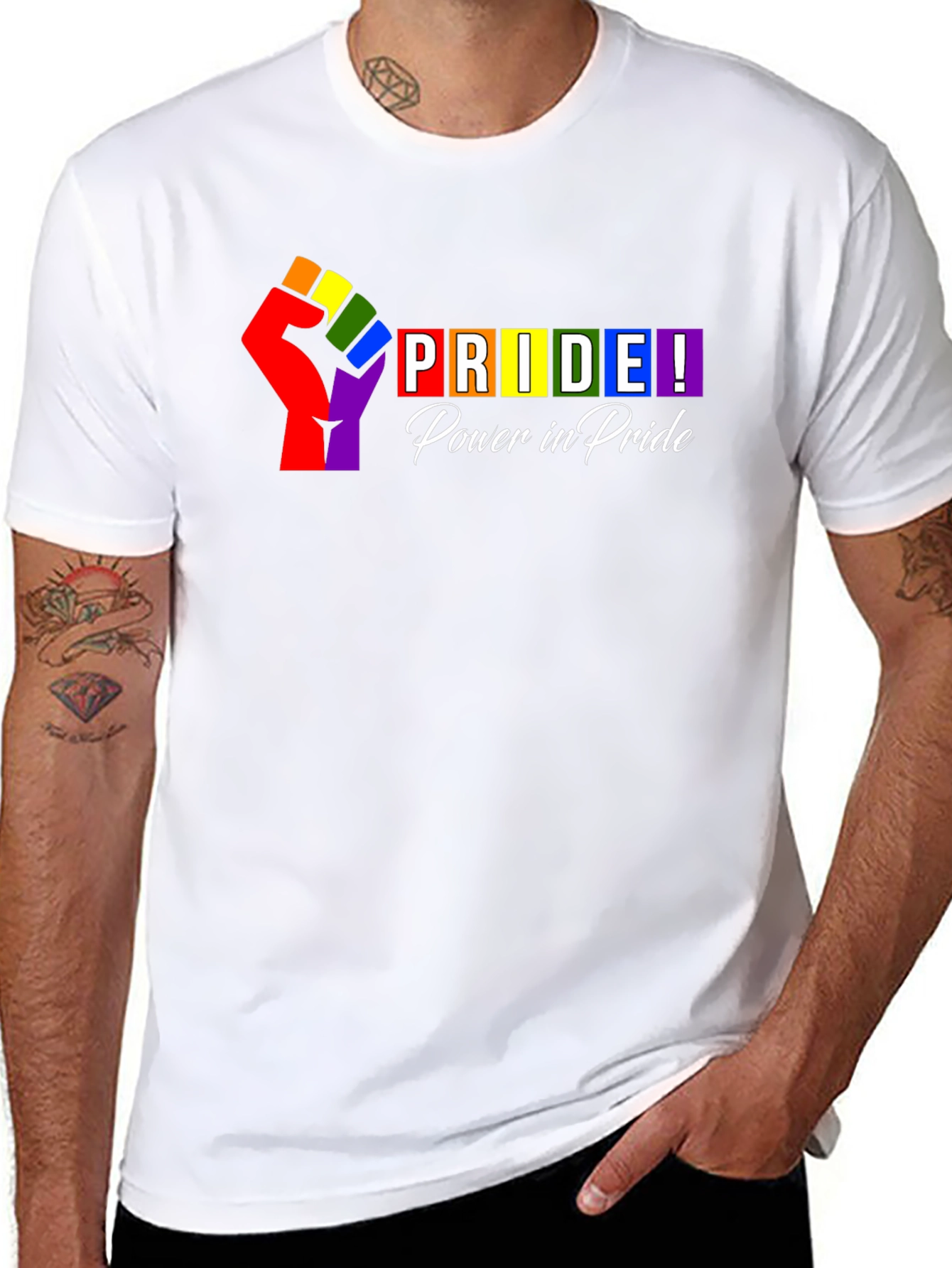 Pride Power T-Shirt - Rainbow Fist