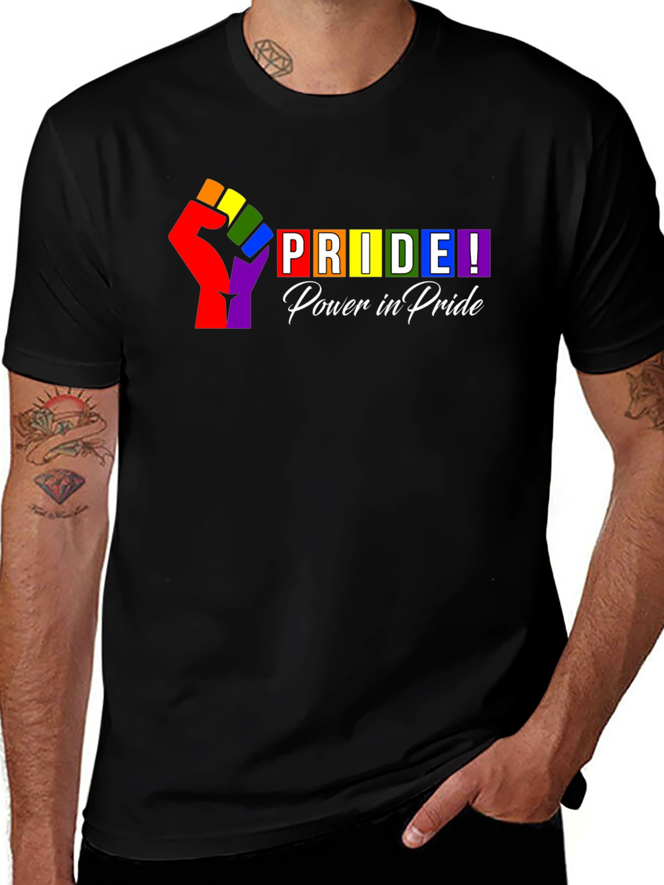 Pride Power T-Shirt - Rainbow Fist