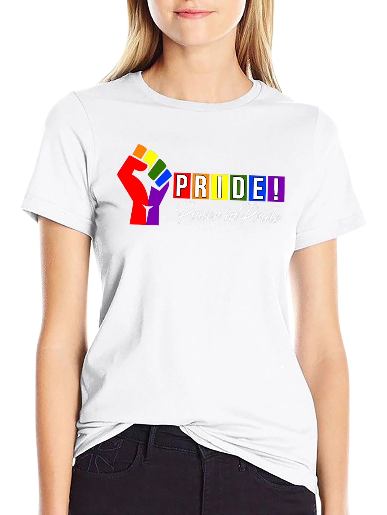 Pride Power T-Shirt - Rainbow Fist