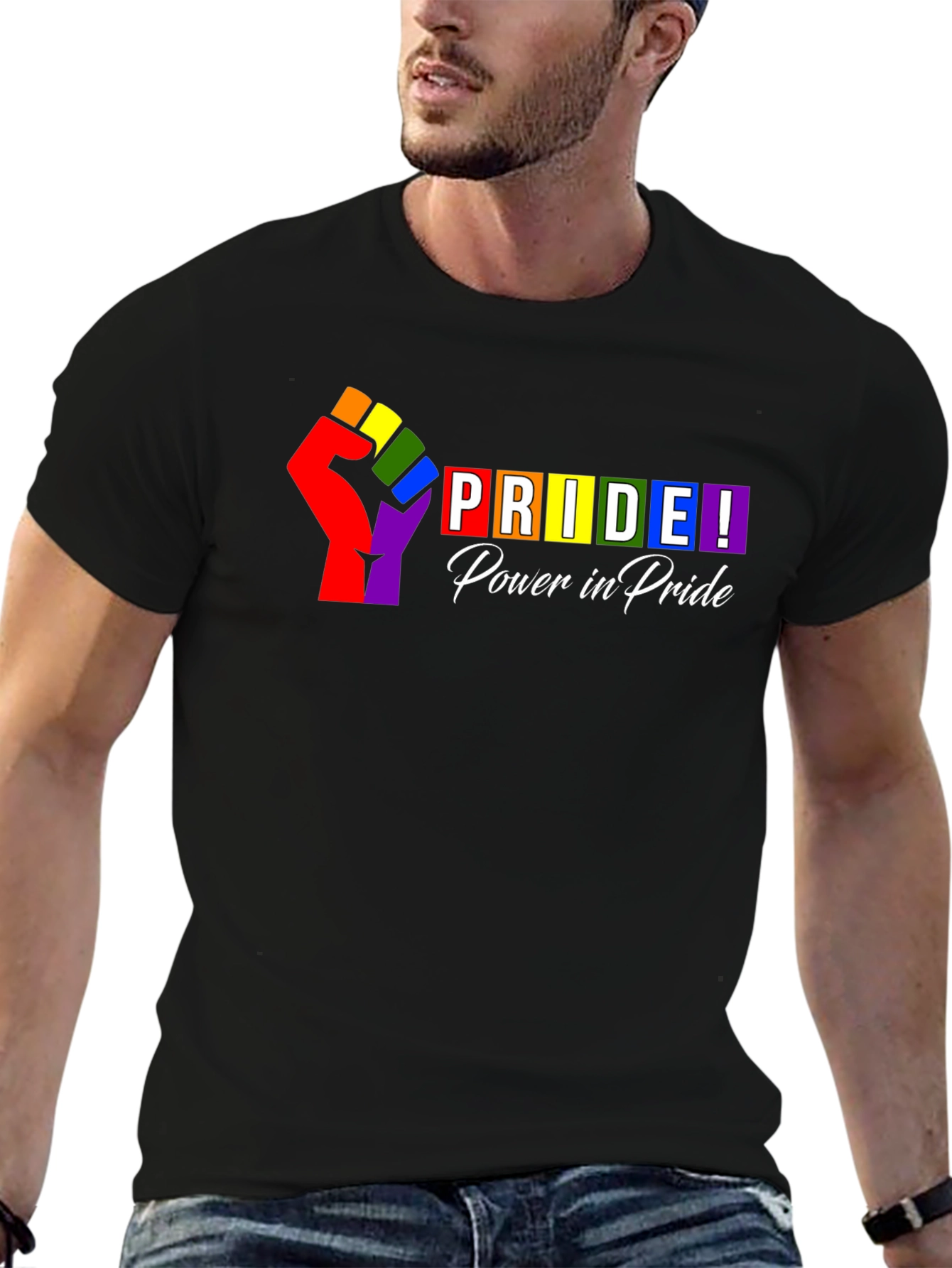 Pride Power T-Shirt - Rainbow Fist