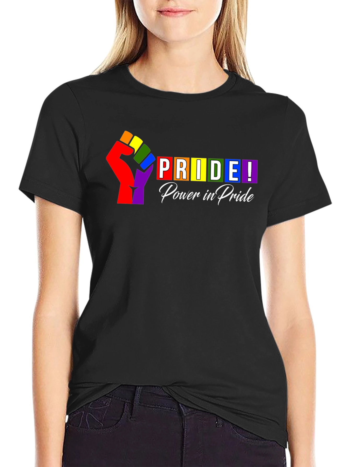 Pride Power T-Shirt - Rainbow Fist
