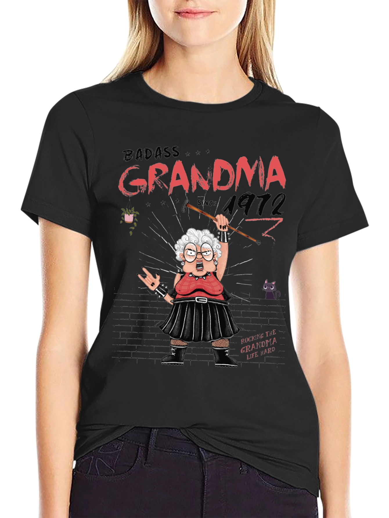 Badass Grandma Since 1972 Graphic T-Shirt