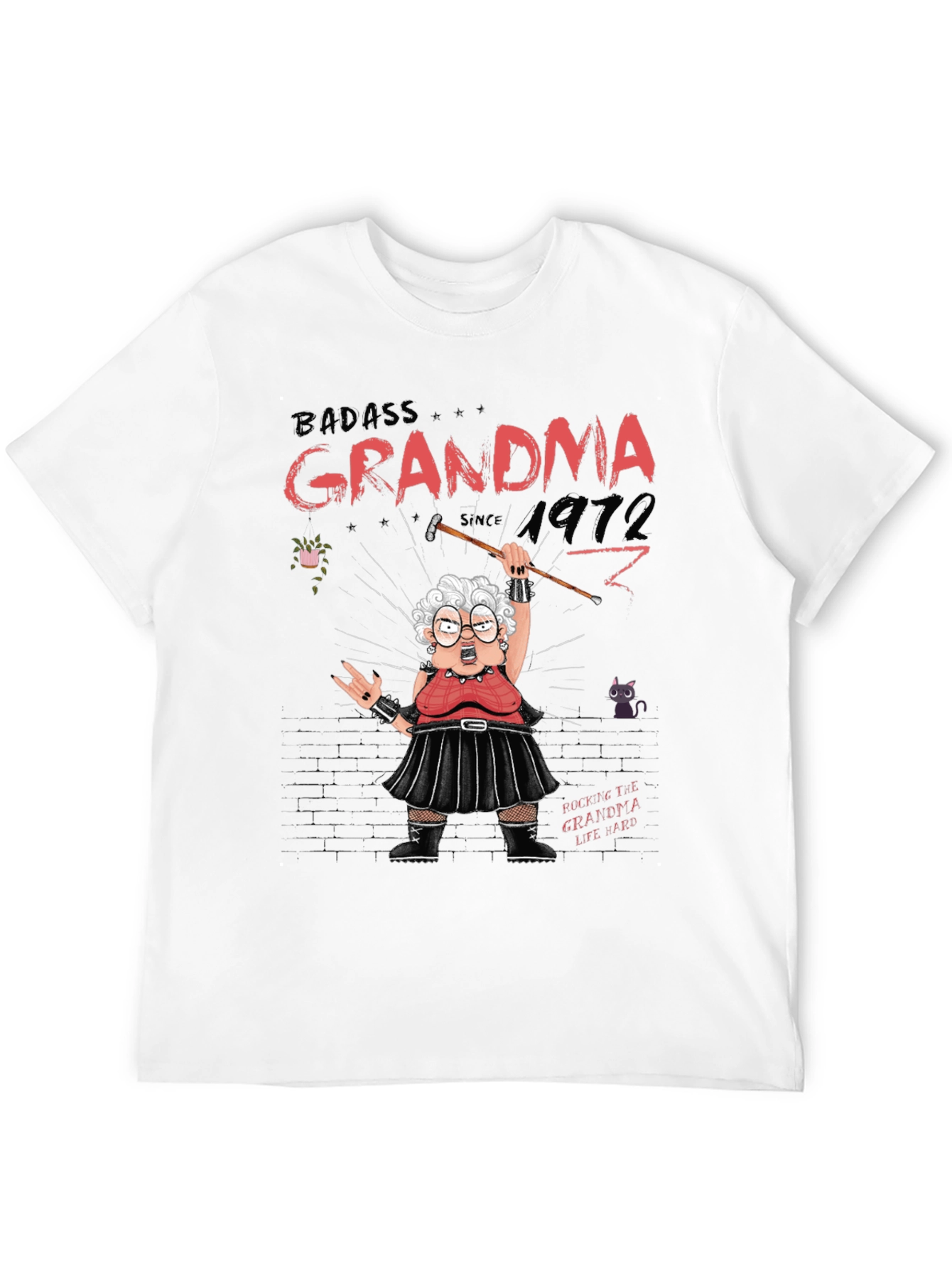 Badass Grandma Since 1972 Graphic T-Shirt