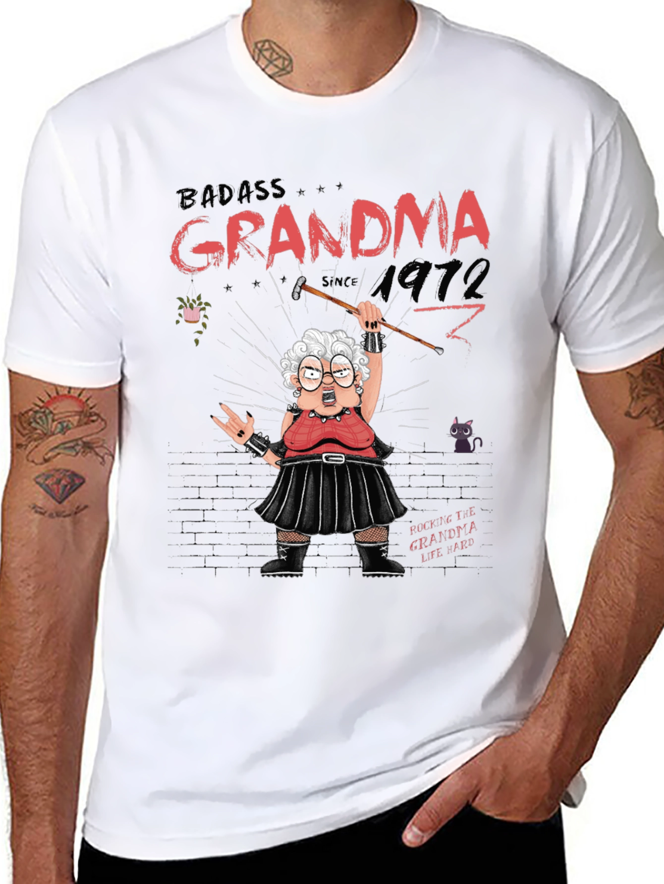 Badass Grandma Since 1972 Graphic T-Shirt