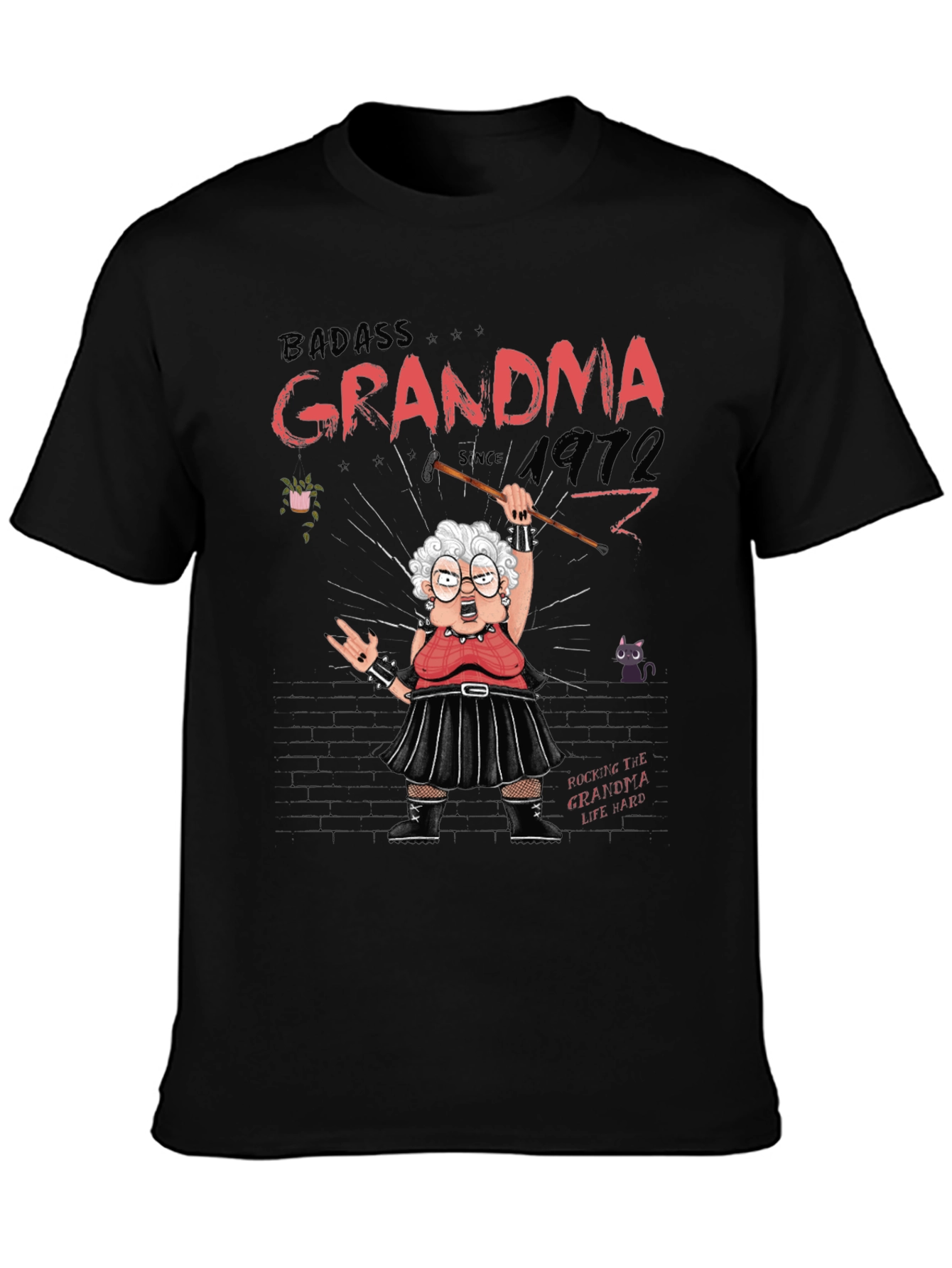 Badass Grandma Since 1972 Graphic T-Shirt