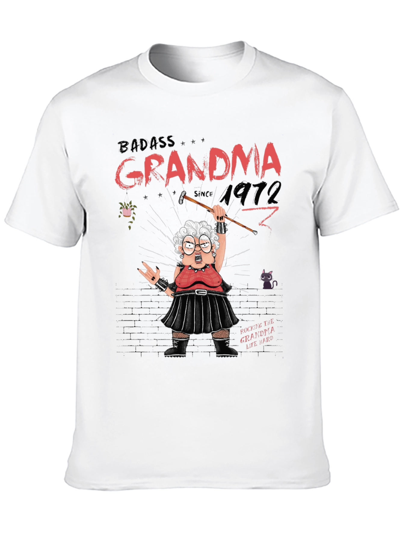 Badass Grandma Since 1972 Graphic T-Shirt