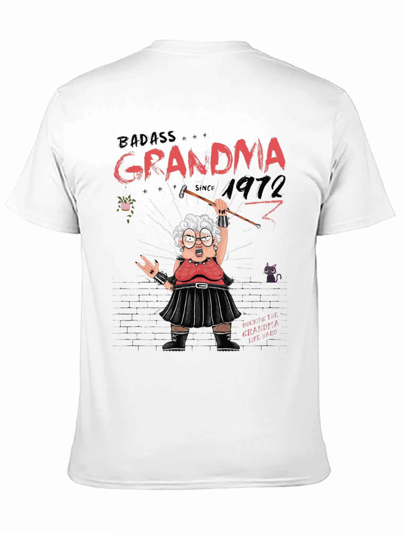 Badass Grandma Since 1972 Graphic T-Shirt