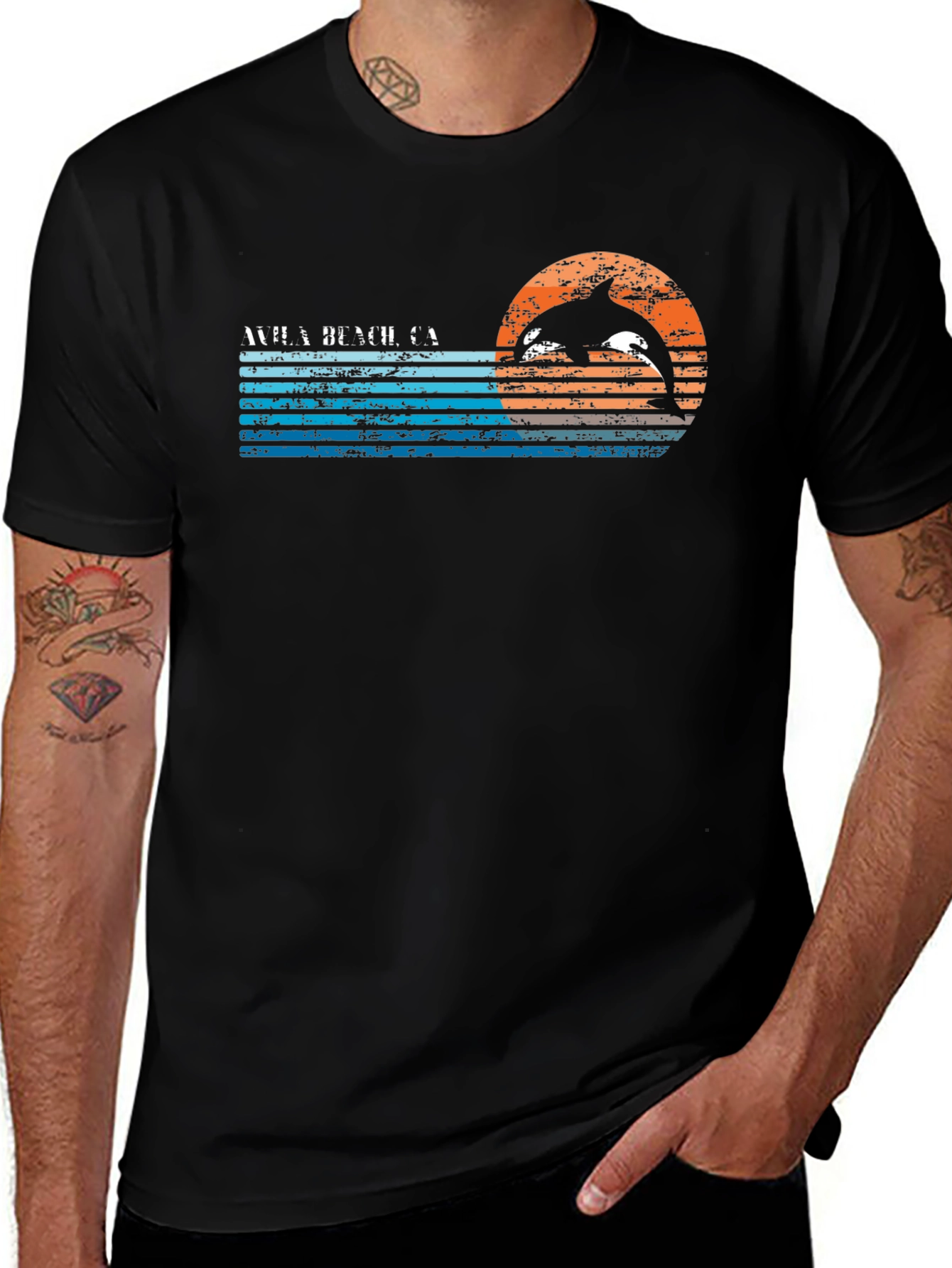 Waiā Beach CA Orca Sunset Tee