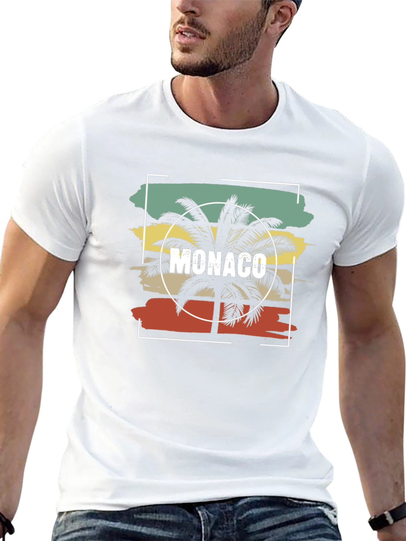 Monaco Palm Tree Graphic Tee - Island Vibes