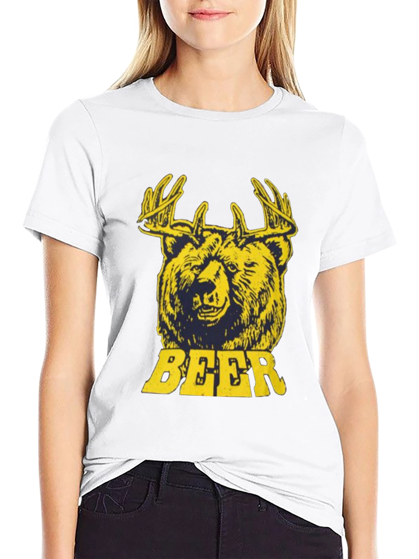 Bear Deer Beer Graphic T-Shirt