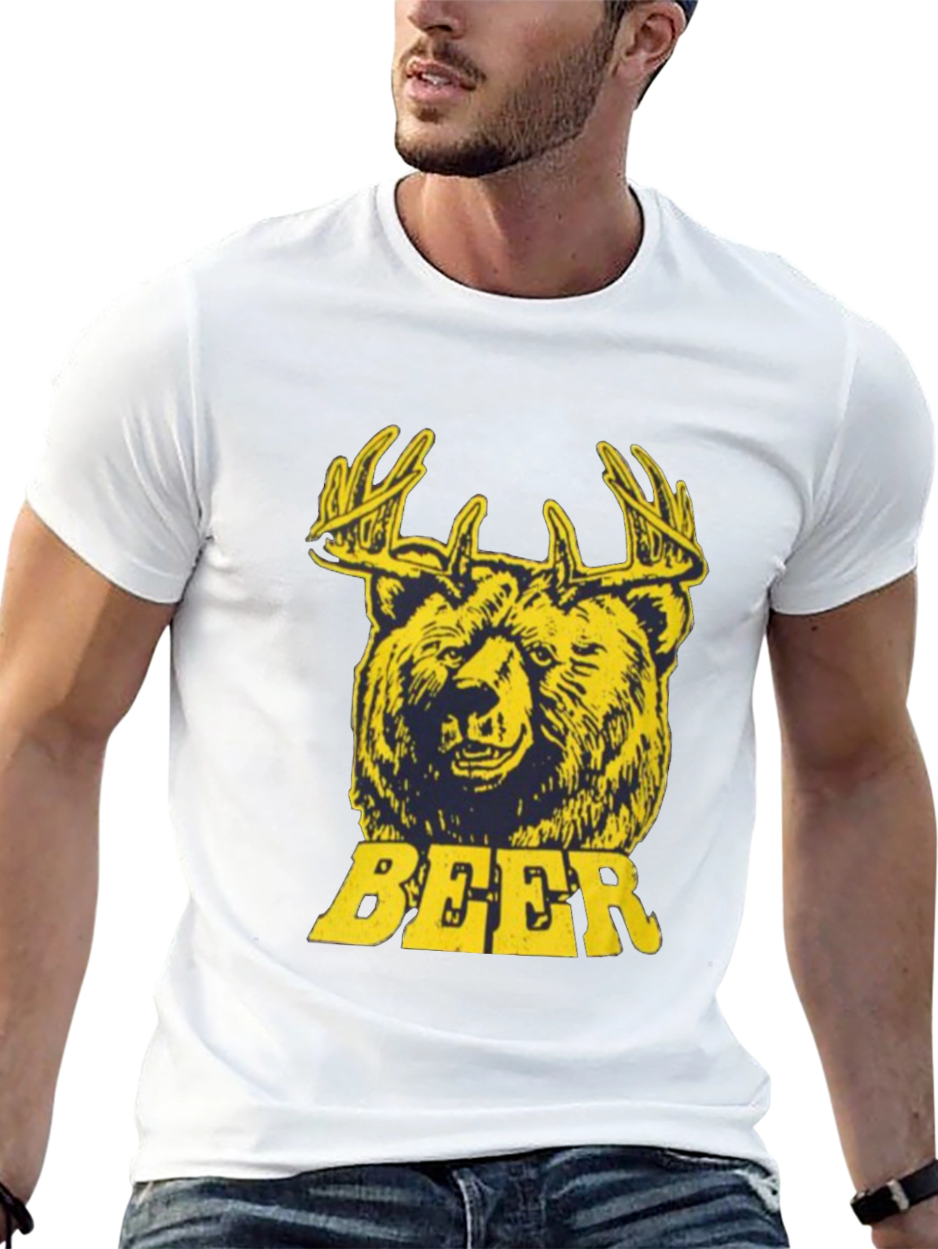 Bear Deer Beer Graphic T-Shirt