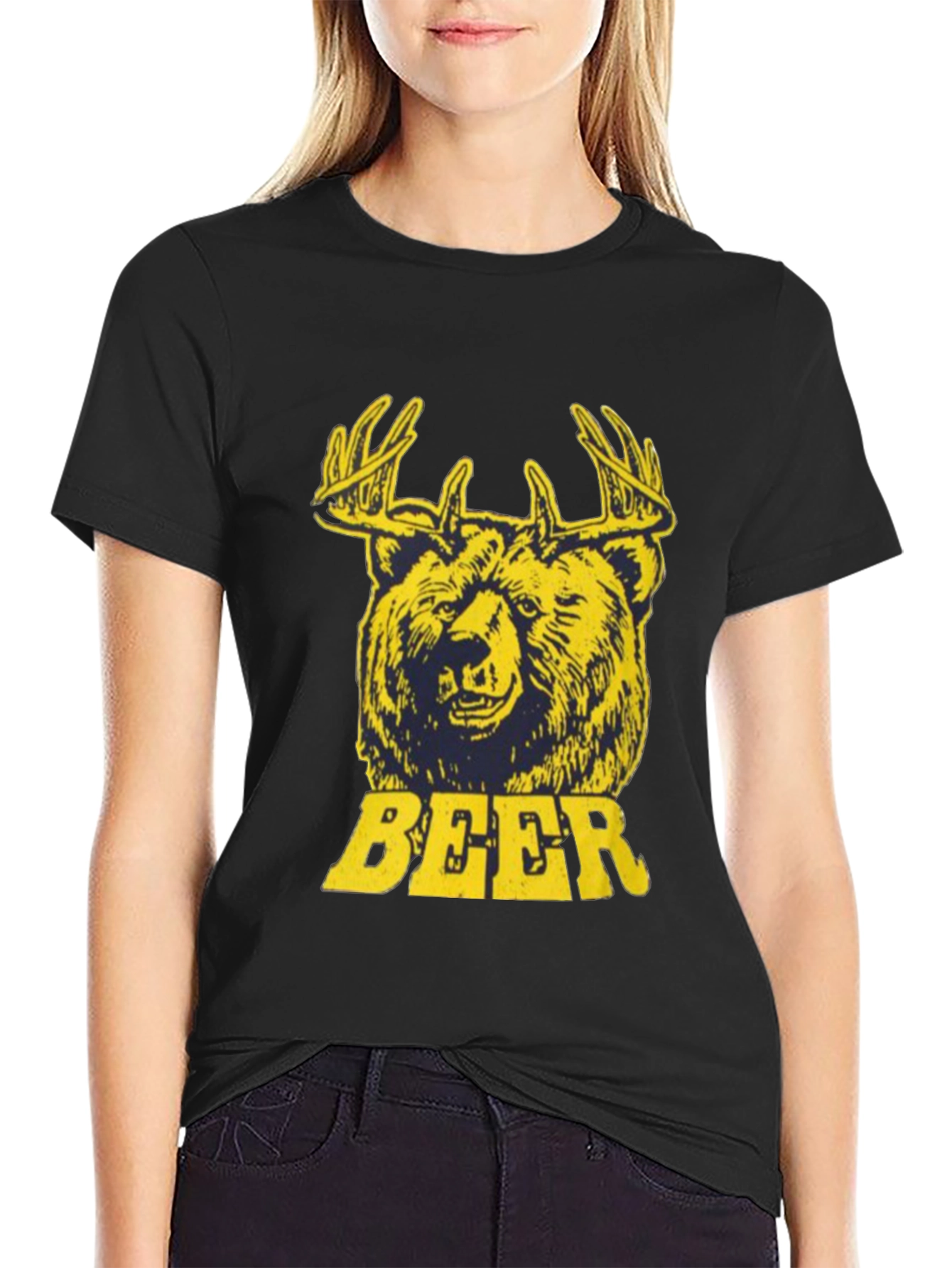 Bear Deer Beer Graphic T-Shirt