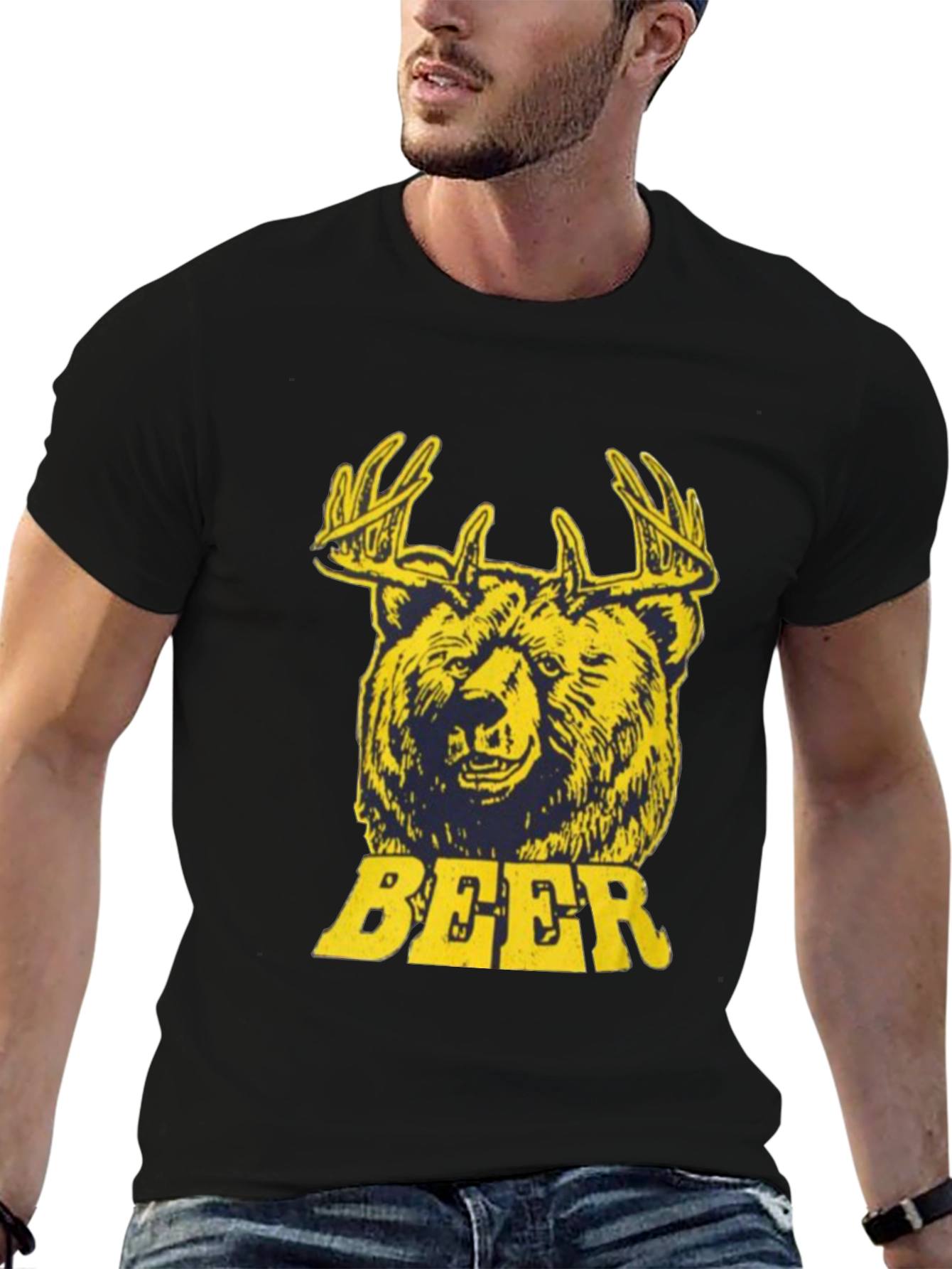 Bear Deer Beer Graphic T-Shirt