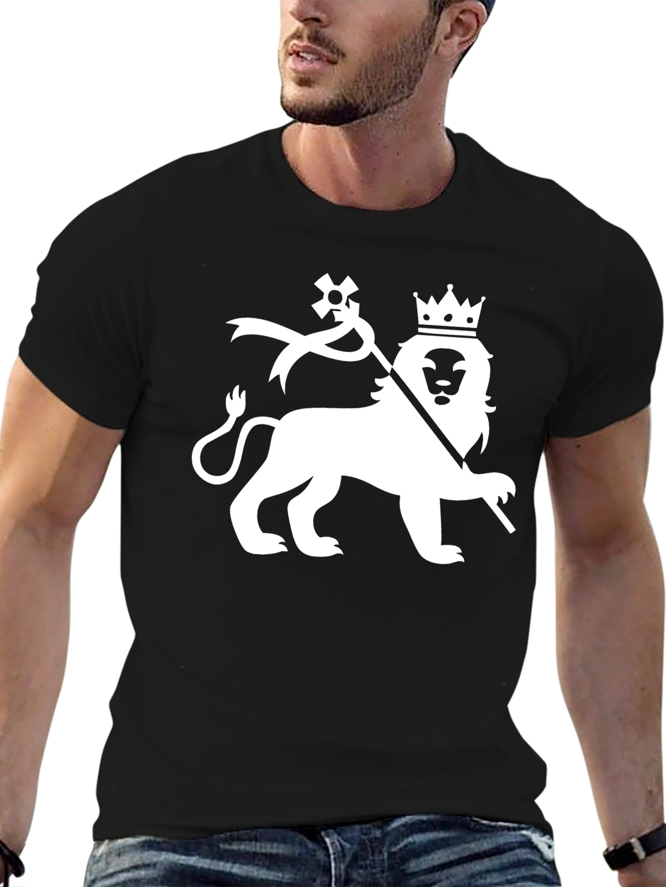 Lion Crown Graphic T-Shirt - Black