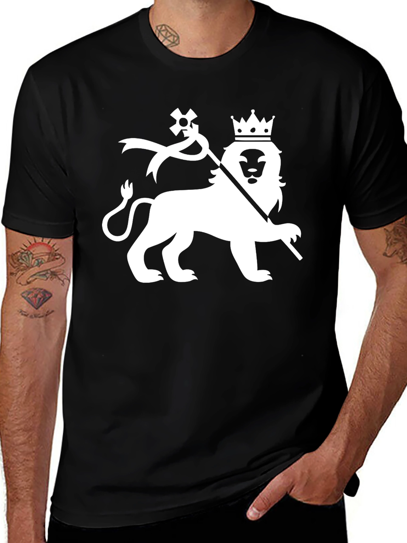 Lion Crown Graphic T-Shirt - Black