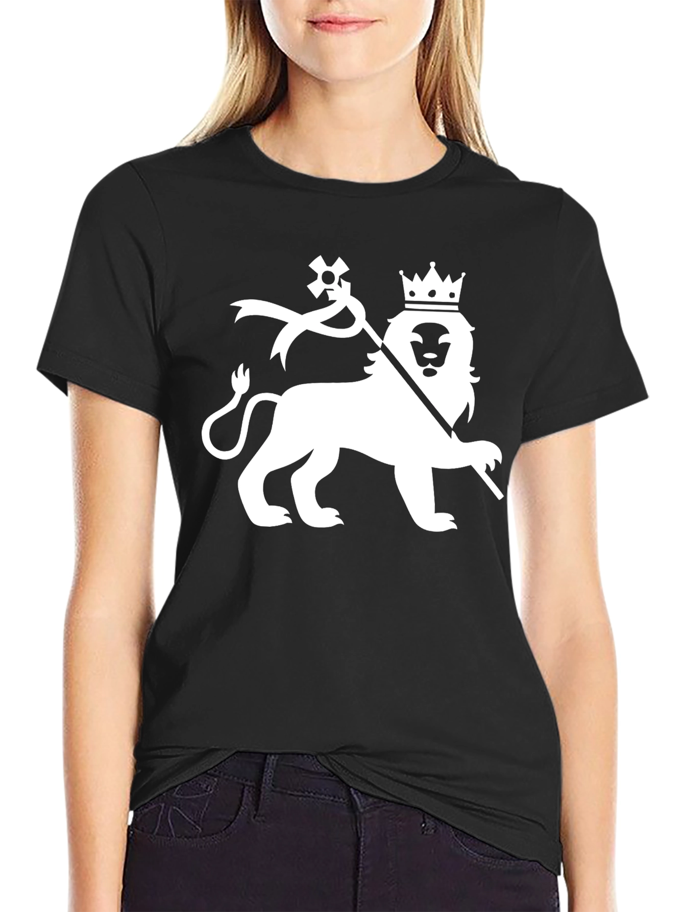Lion Crown Graphic T-Shirt - Black