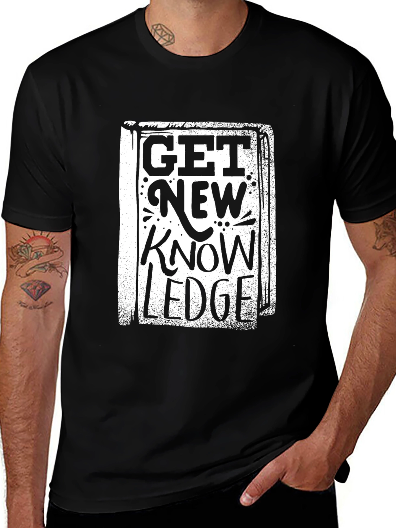 Get New Knowledge Black Graphic Tee