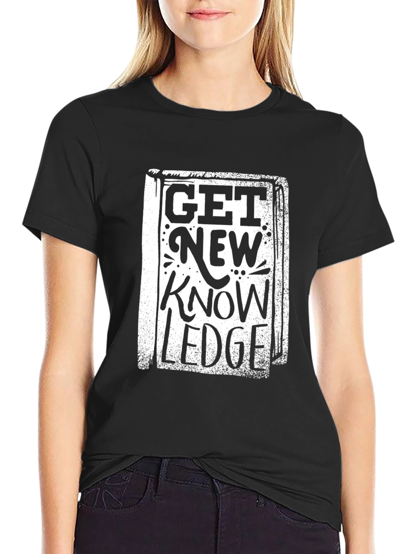 Get New Knowledge Black Graphic Tee