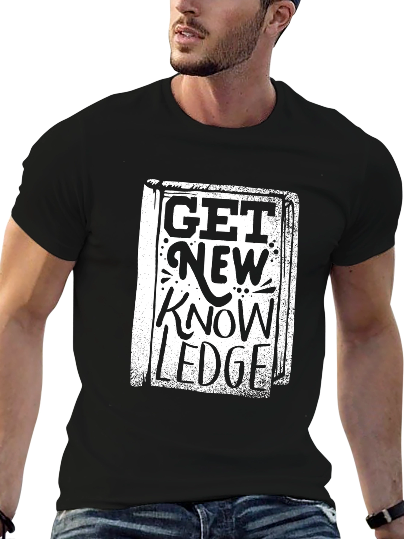 Get New Knowledge Black Graphic Tee
