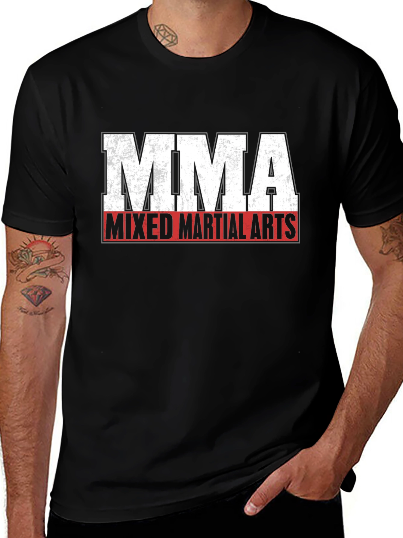 MMA Mixed Martial Arts Black Graphic T-Shirt