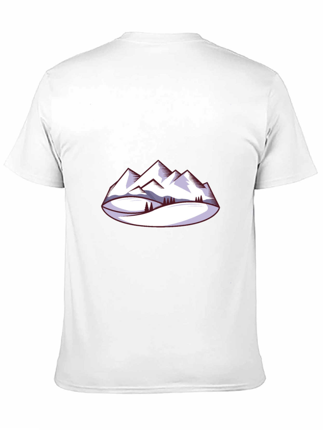 Mountain Scene Graphic Tee - Black Crew Neck