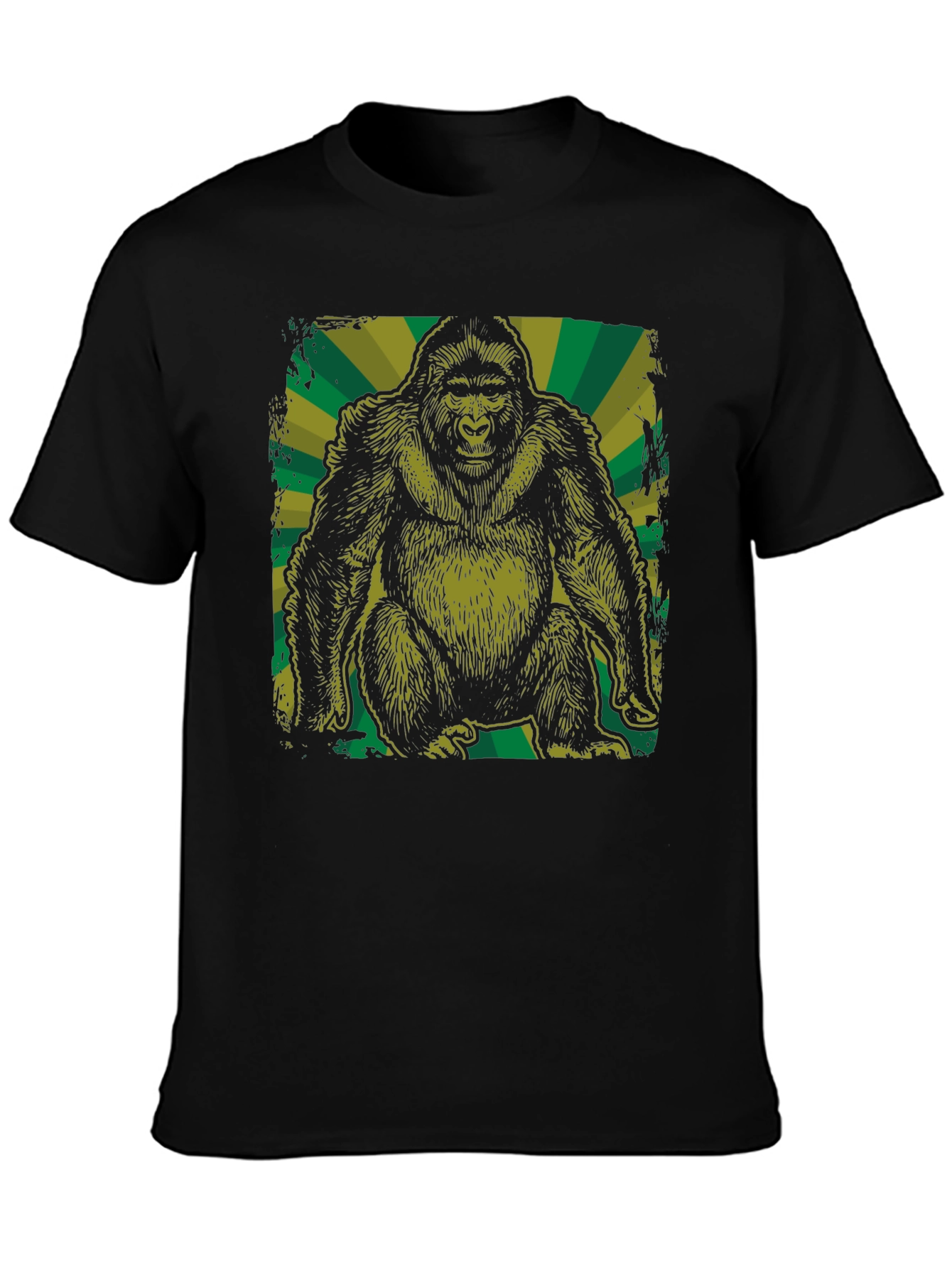 Graphic Gorilla T-Shirt - Black Cotton Tee