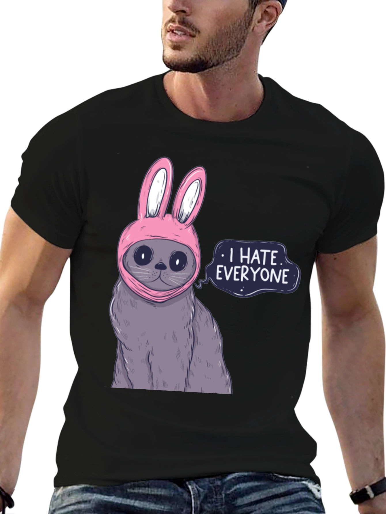 I Hate Everyone Cat T-Shirt - Funny Bunny