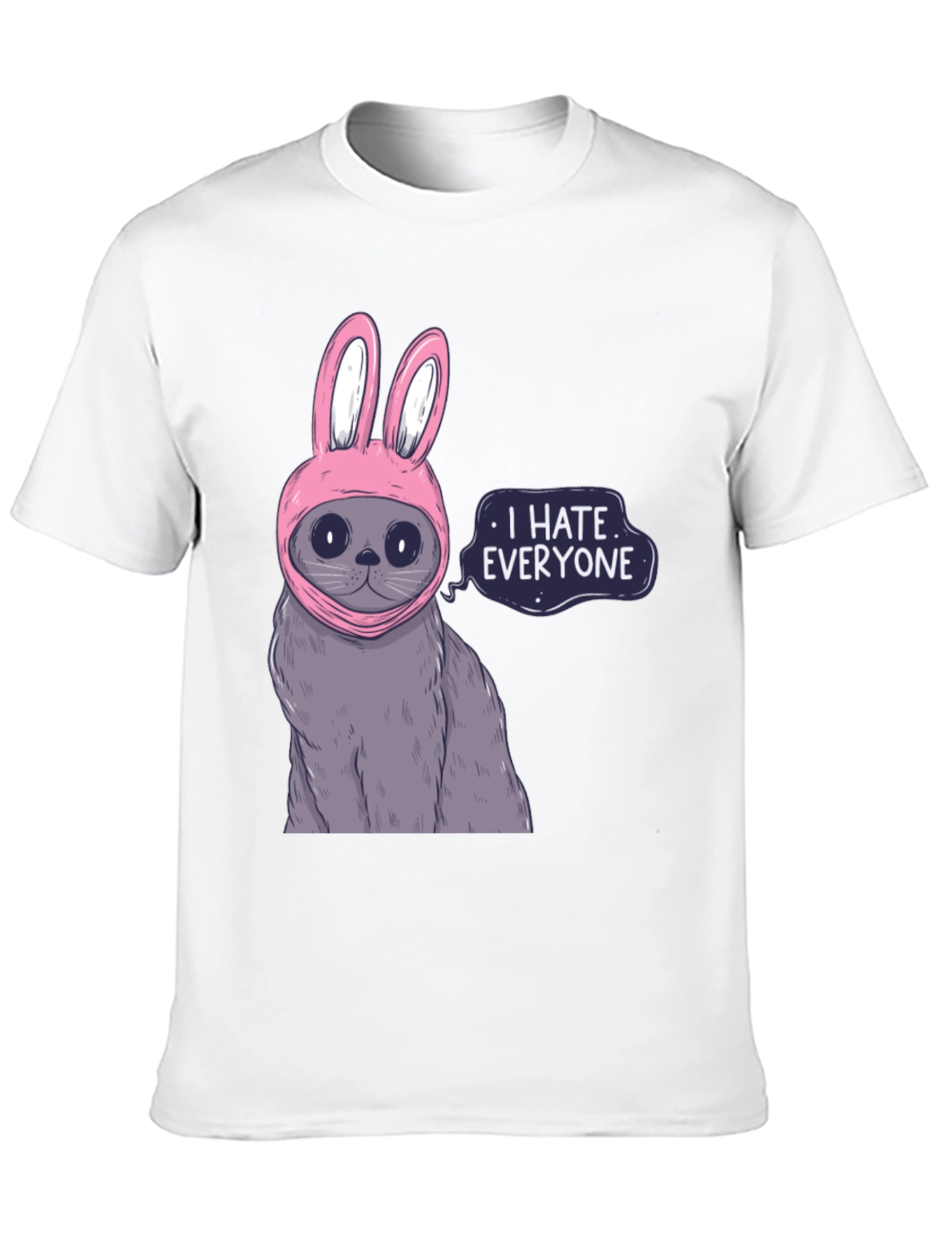 I Hate Everyone Cat T-Shirt - Funny Bunny