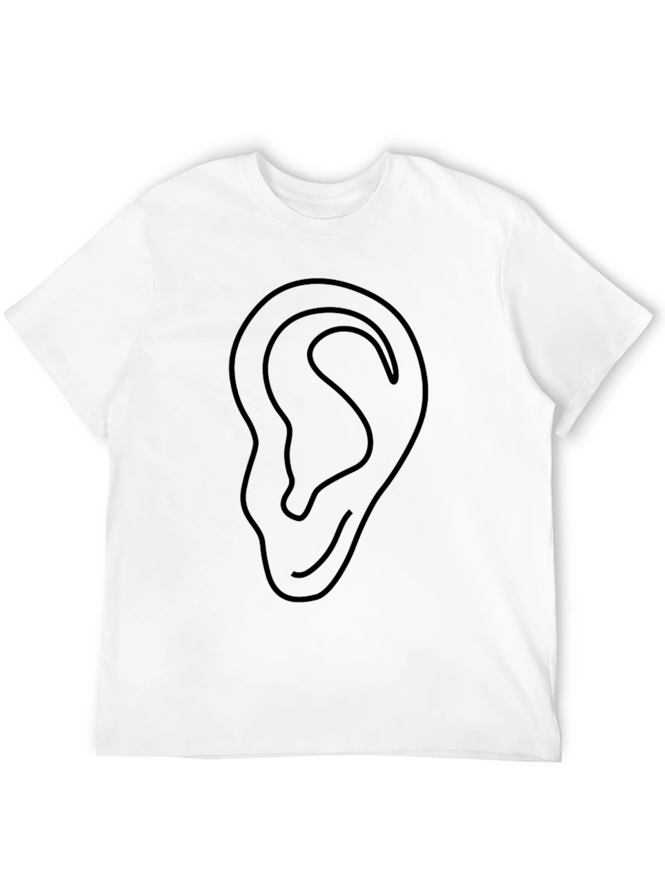 Ear Graphic Tee - Stylish Black Cotton T-Shirt