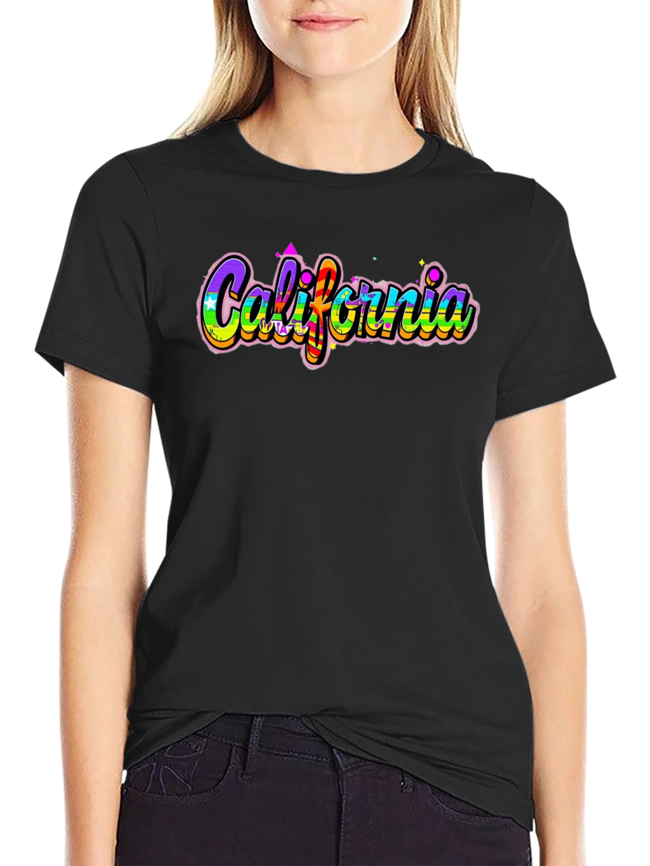 California Rainbow Graphic Tee - Stylish and Trendy
