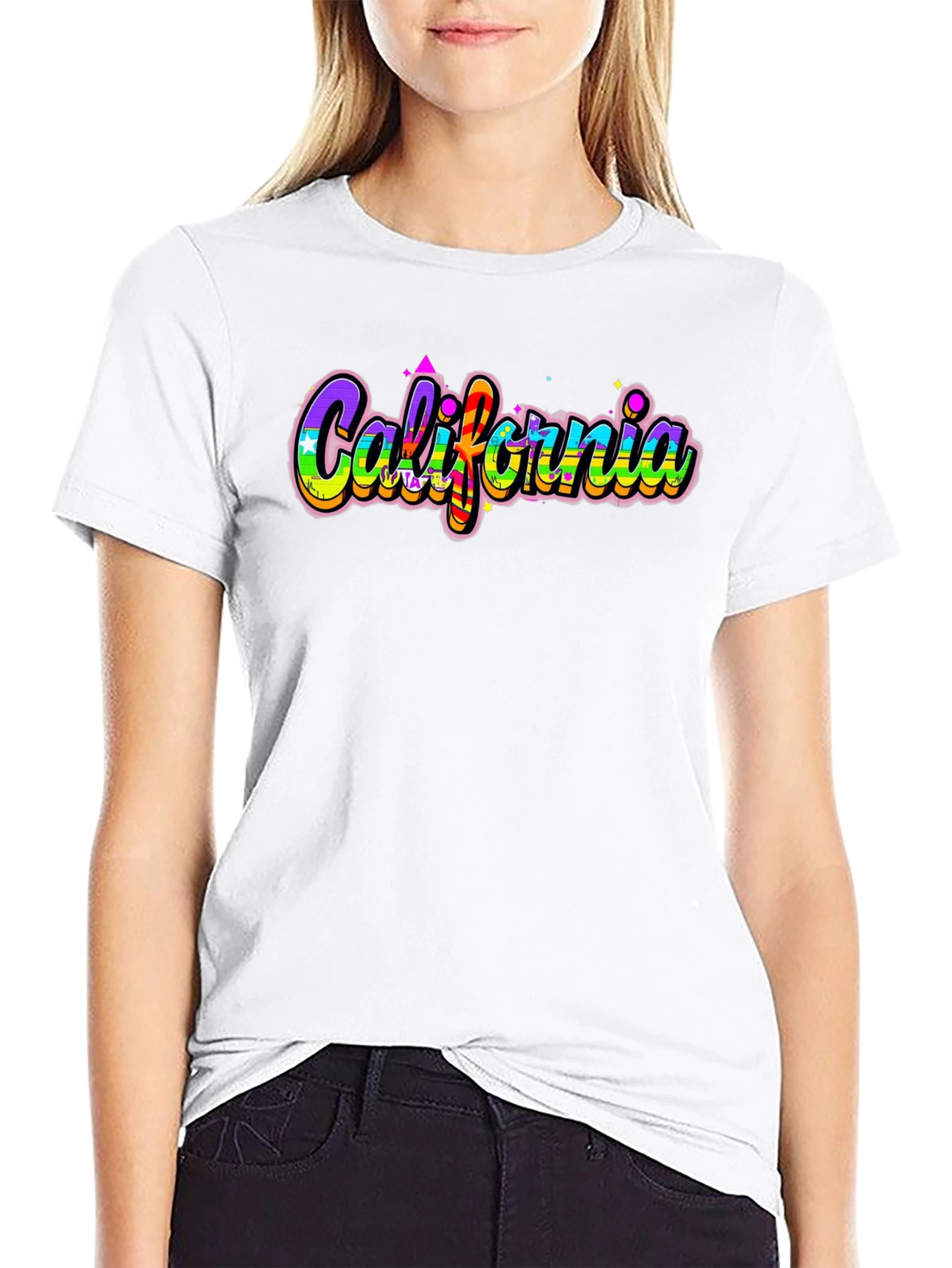 California Rainbow Graphic Tee - Stylish and Trendy