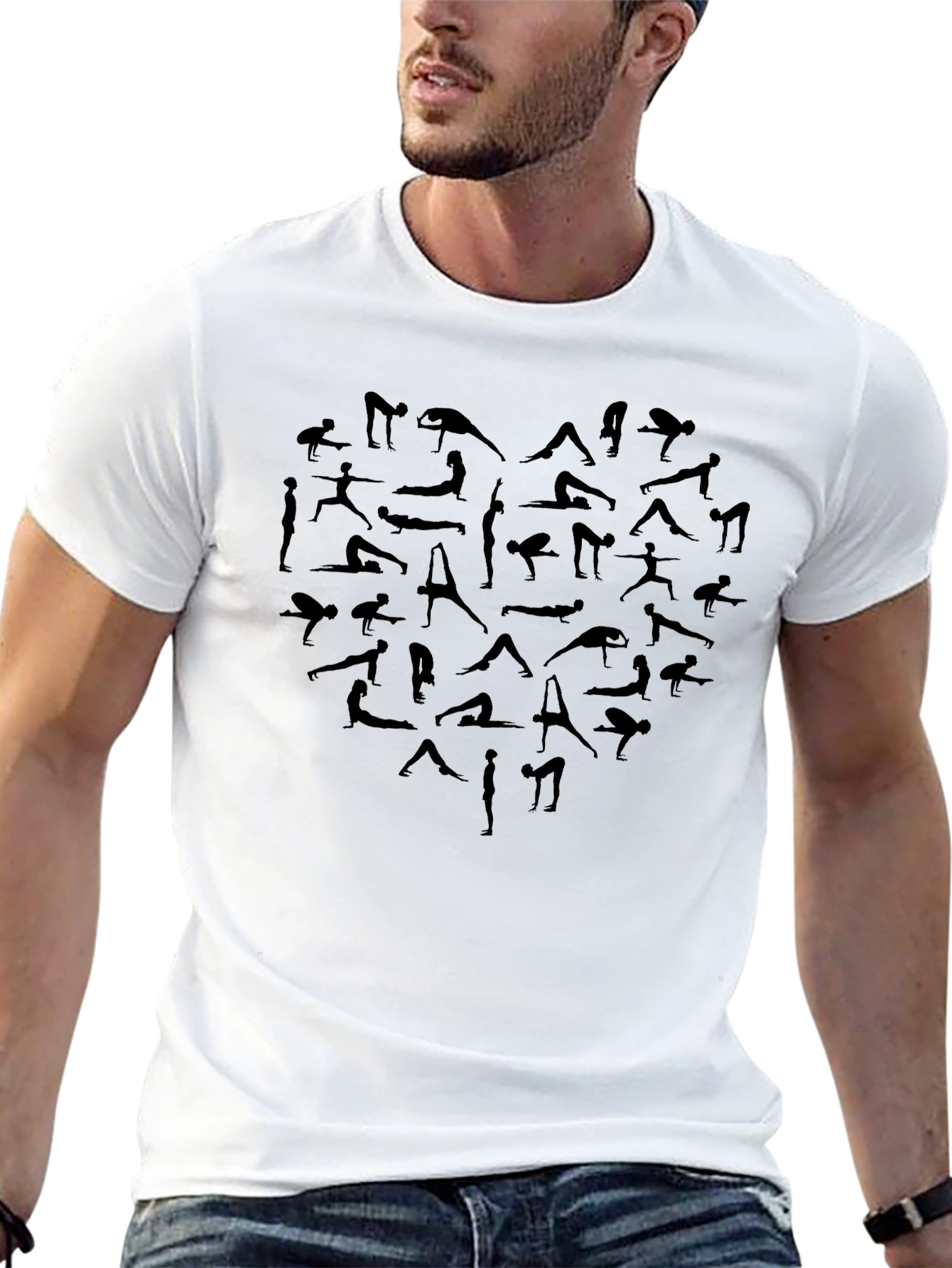 Yoga Heart Graphic Black T-Shirt