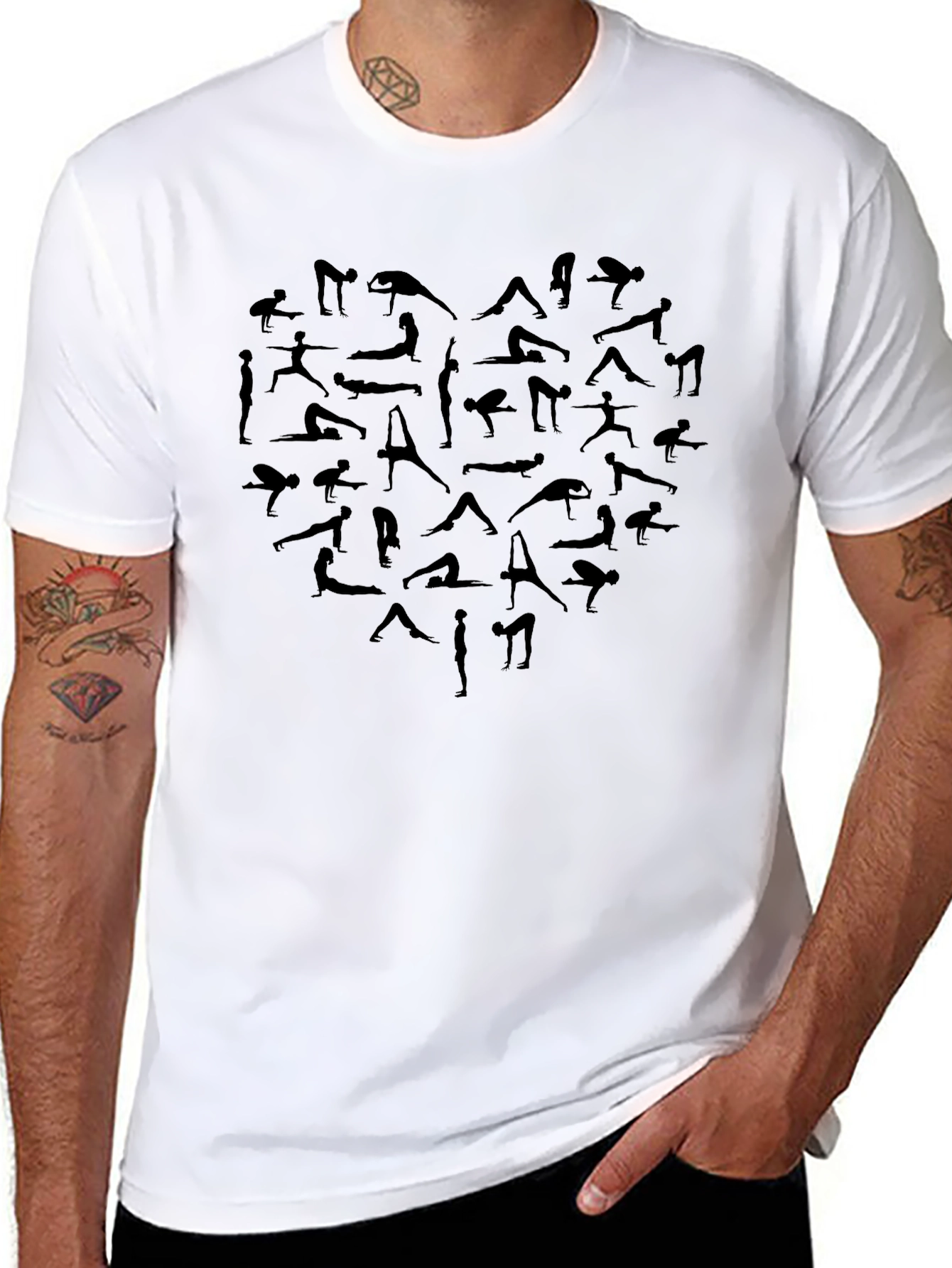 Yoga Heart Graphic Black T-Shirt