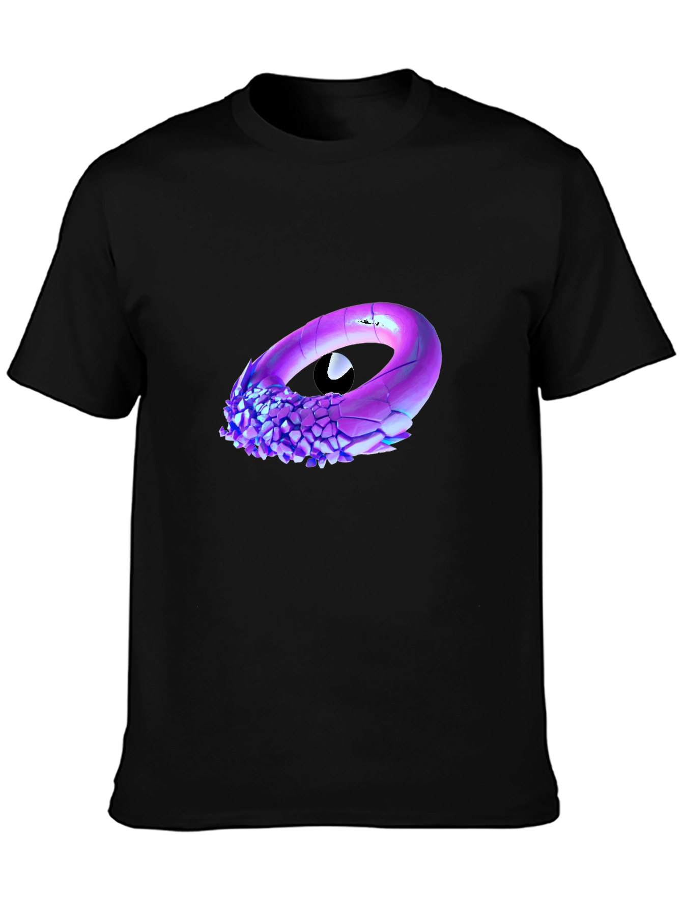 Abstract Eye Graphic Black T-Shirt