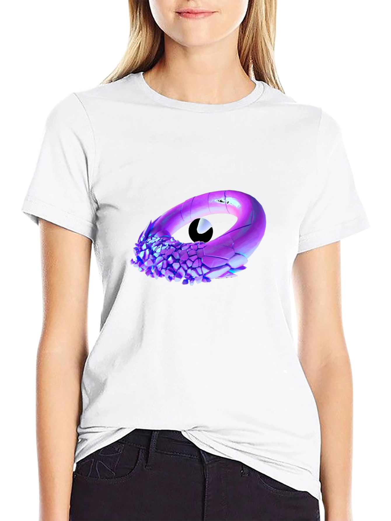 Abstract Eye Graphic Black T-Shirt