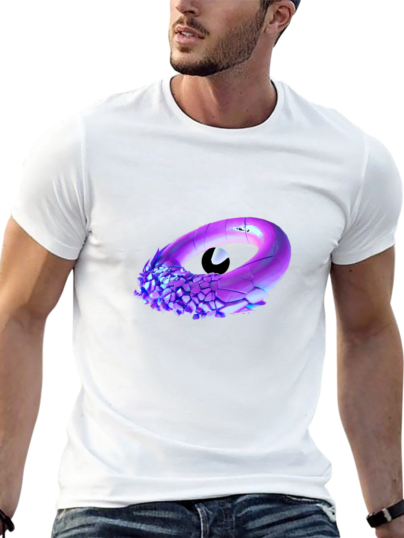 Abstract Eye Graphic Black T-Shirt