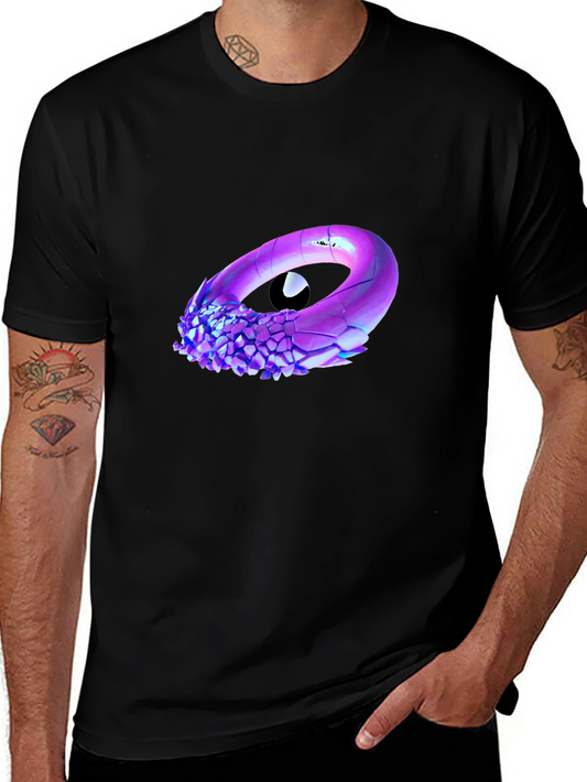 Abstract Eye Graphic Black T-Shirt