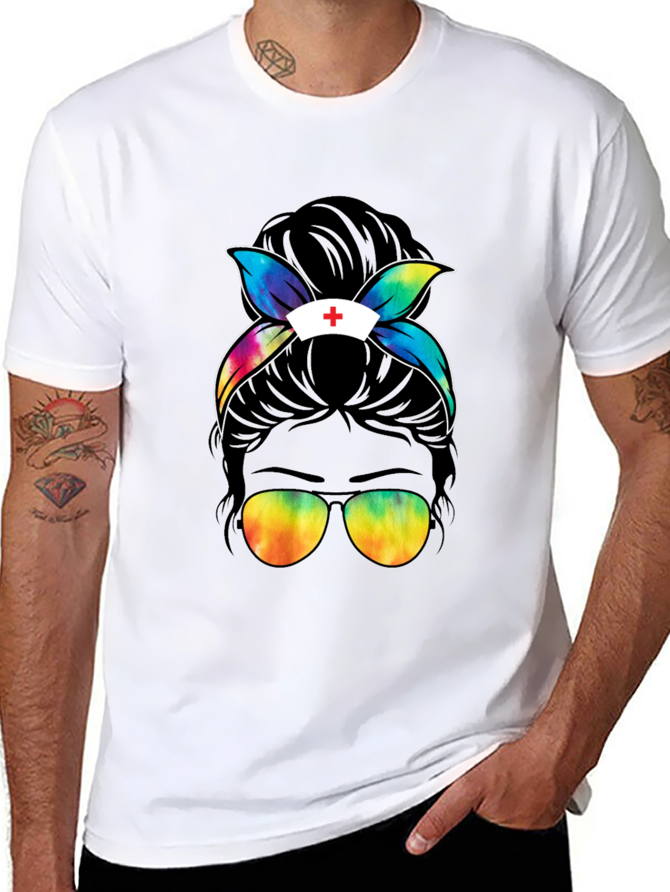 Nurse Life Messy Bun T-Shirt - Unisex Style