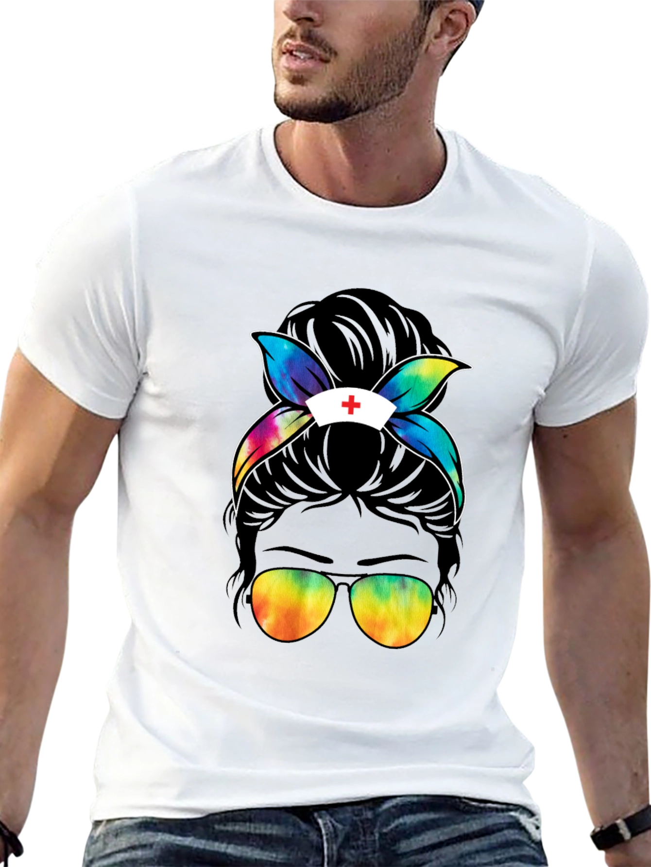 Nurse Life Messy Bun T-Shirt - Unisex Style