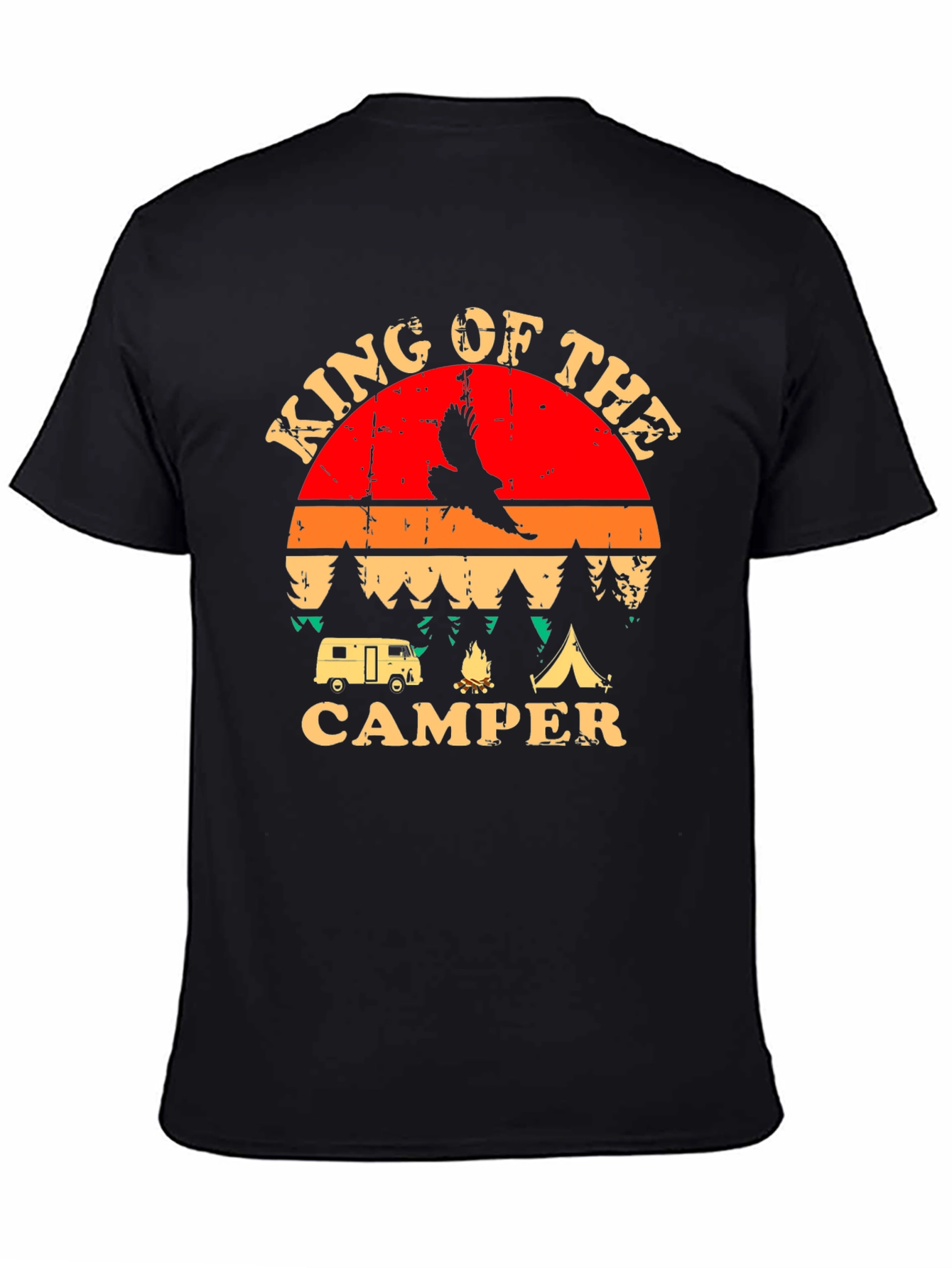 King of the Camper Graphic T-Shirt Camping Adventure