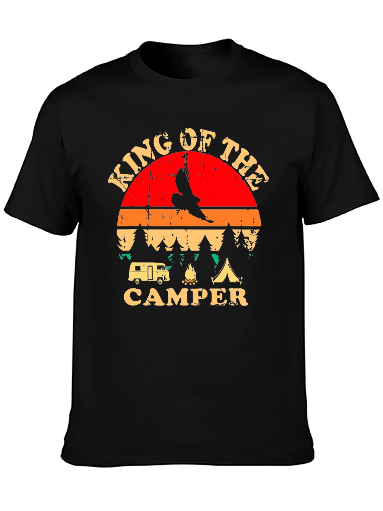 King of the Camper Graphic T-Shirt Camping Adventure