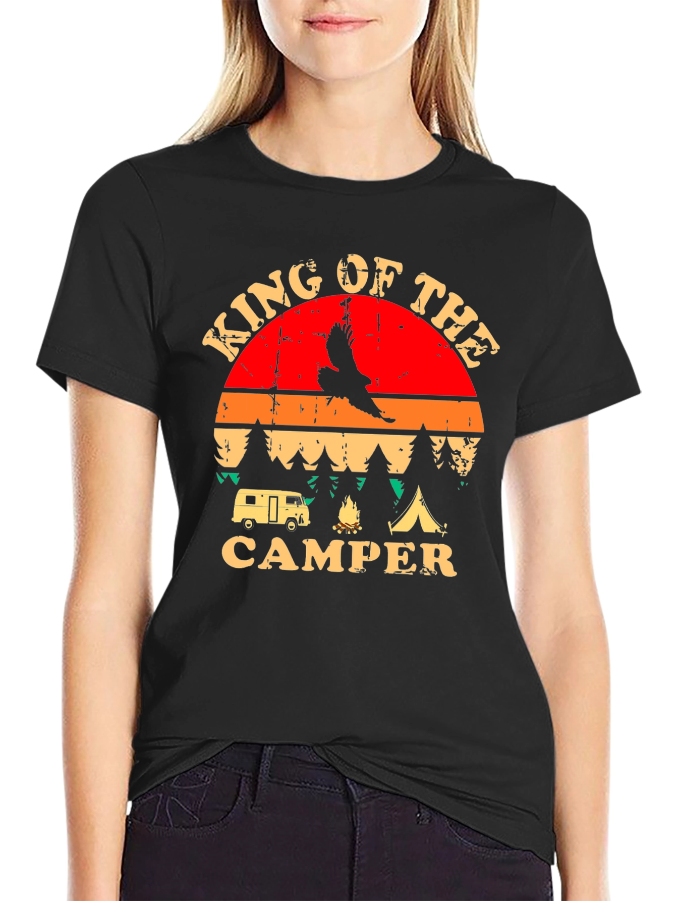 King of the Camper Graphic T-Shirt Camping Adventure
