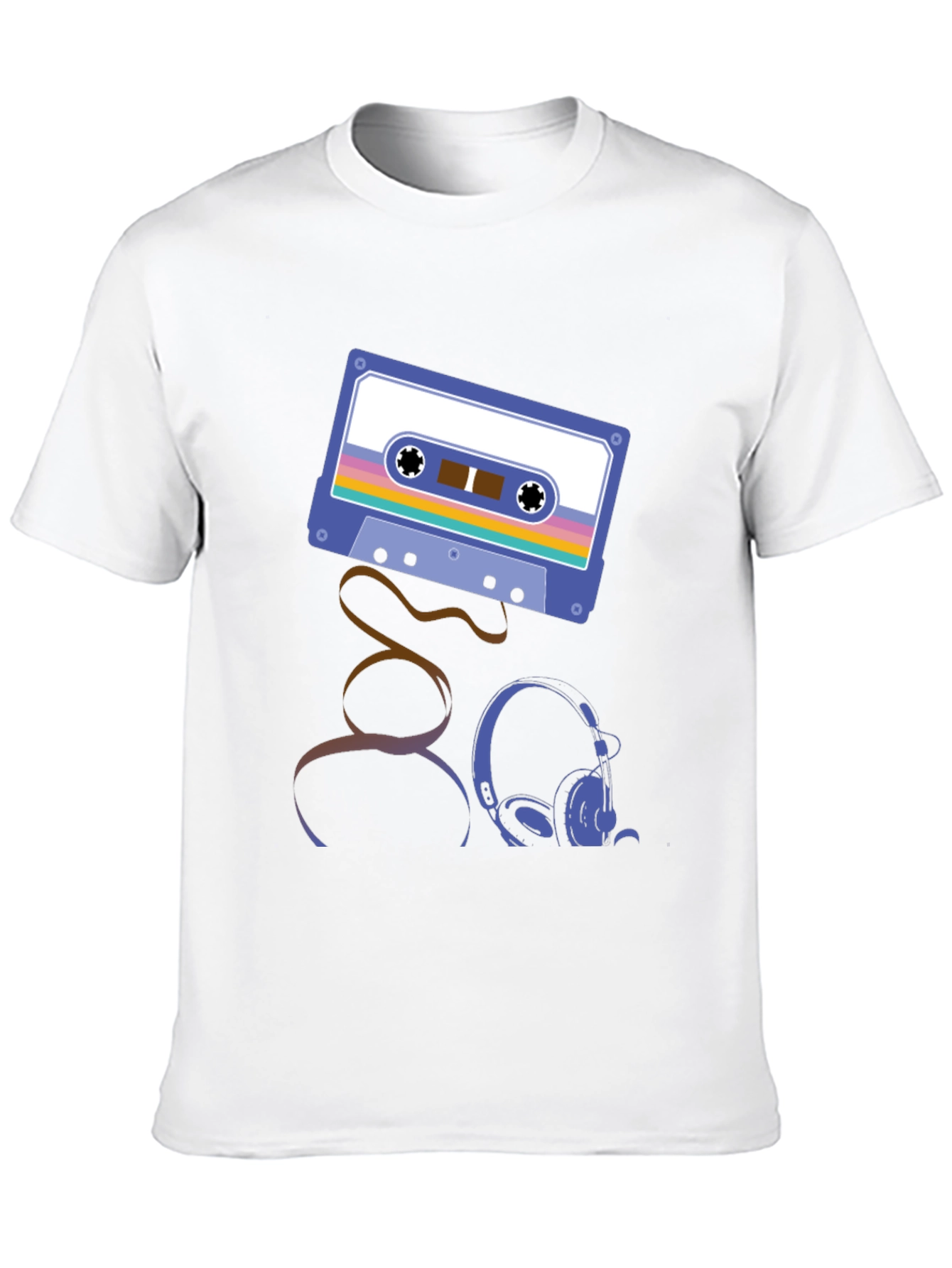 Retro Cassette & Headphones Graphic T-Shirt
