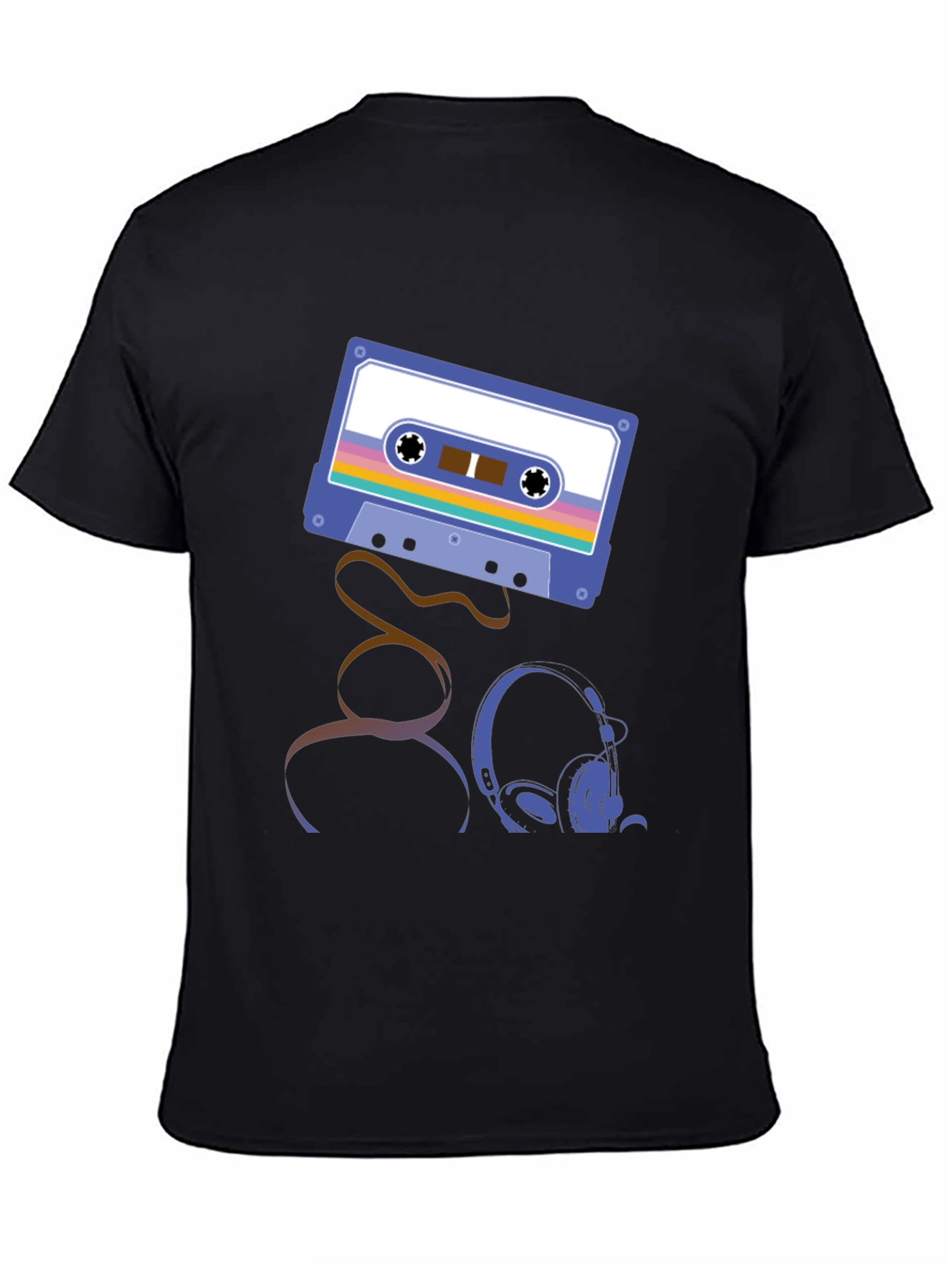 Retro Cassette & Headphones Graphic T-Shirt