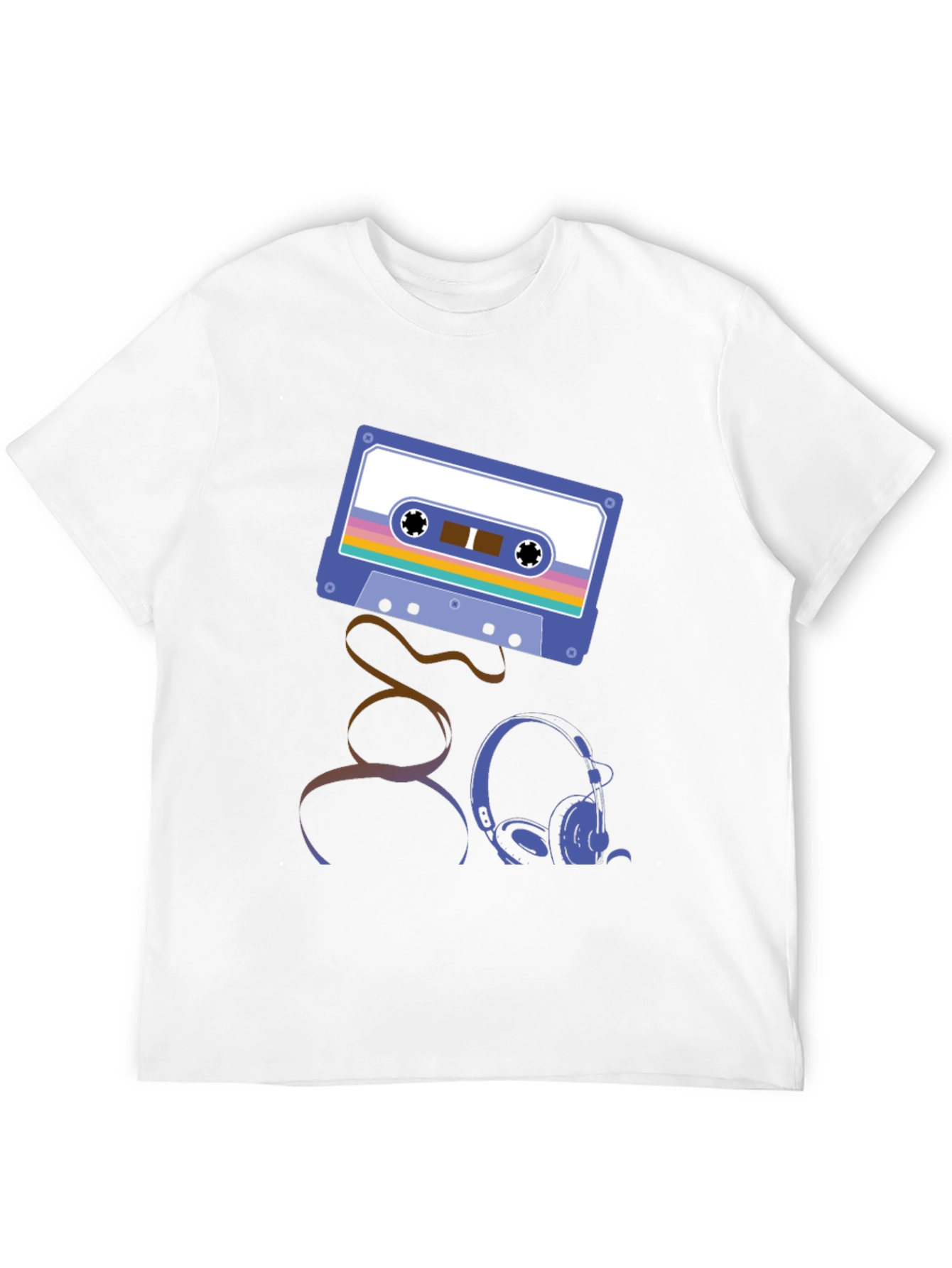 Retro Cassette & Headphones Graphic T-Shirt