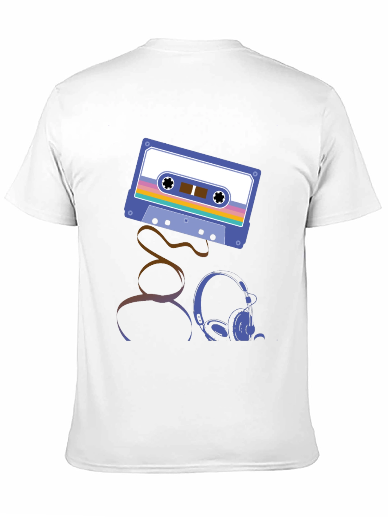Retro Cassette & Headphones Graphic T-Shirt