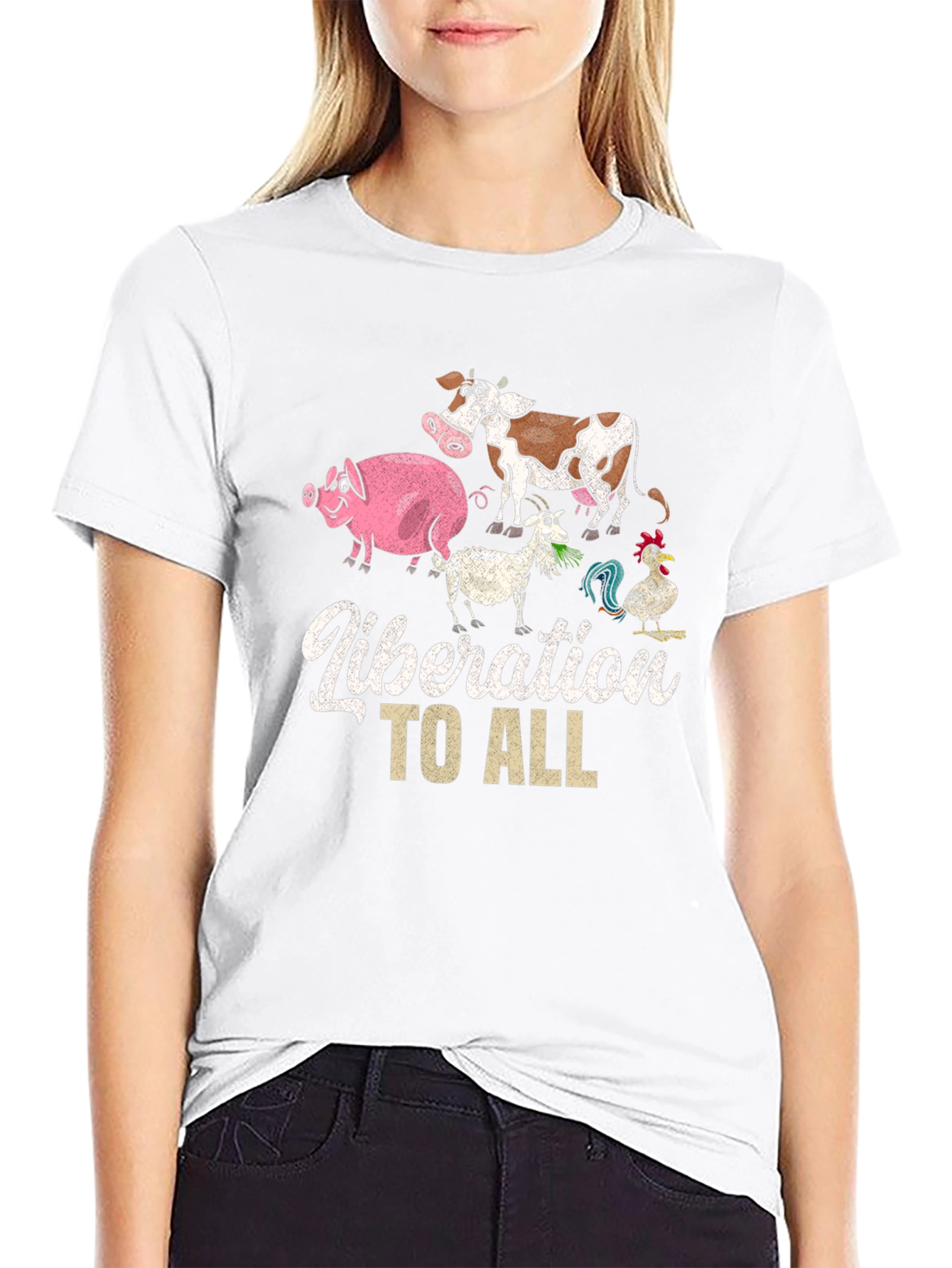 Liberation to All Animal Rights Black T-Shirt