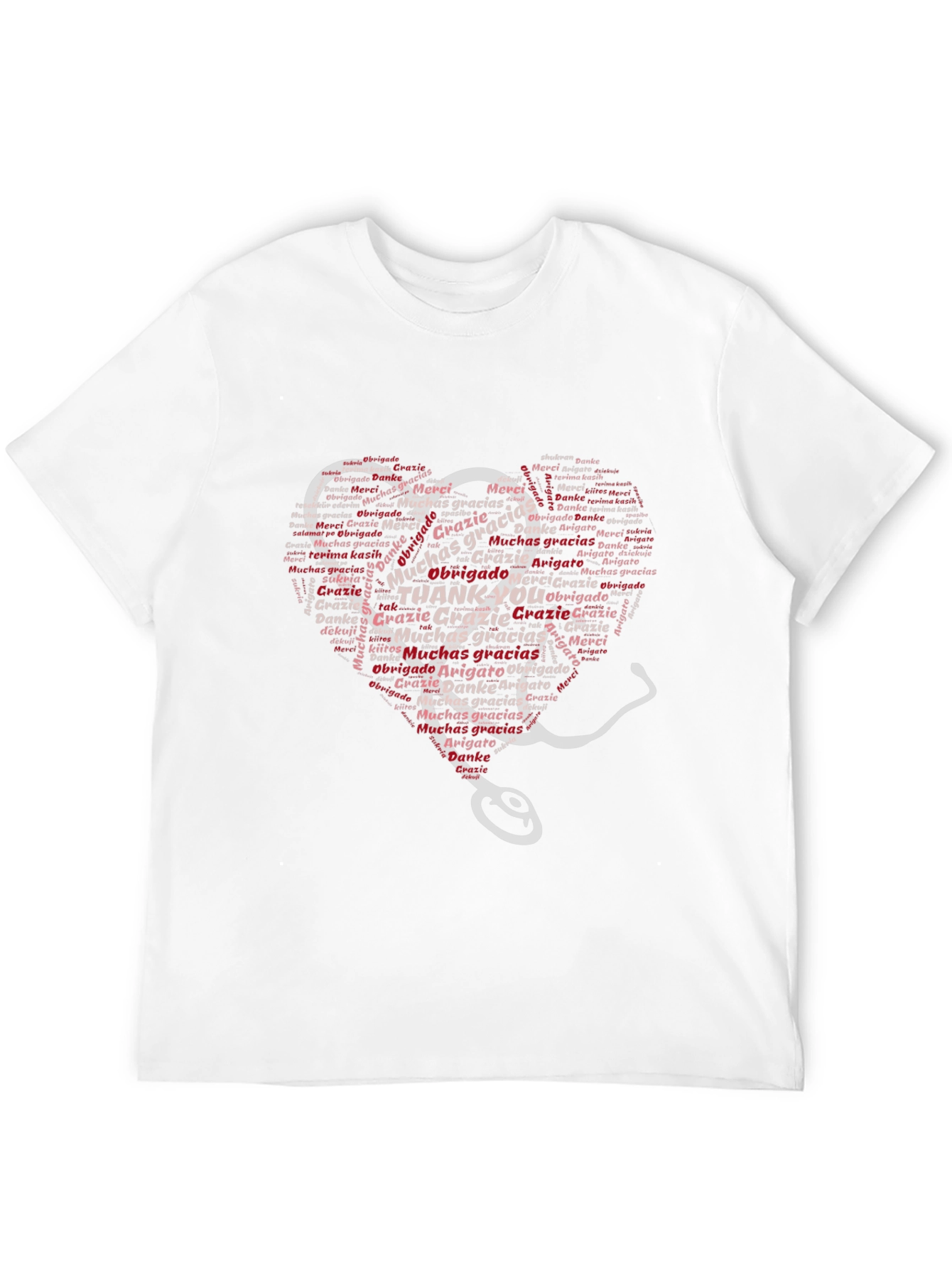 Thank You Nurses T-Shirt - Heart Stethoscope Design